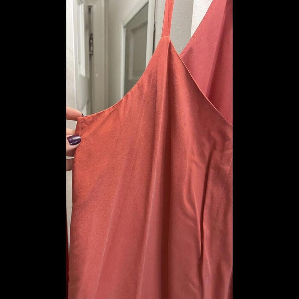 Joie Mitsou Silk Sleeveless Mini Slip Dress Coral Size L EUC - Picture 5 of 9